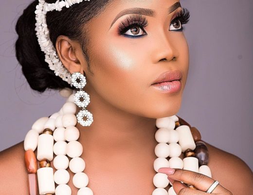 White Coral Beads & a Popping Lippie will be a Unique Igbo Bridal