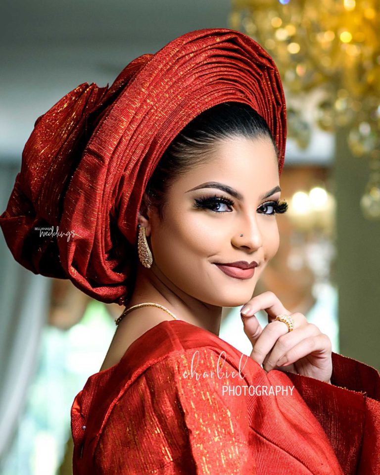 Here's How to Slay a Red-on-Red Traditional Bridal Look | BellaNaija ...