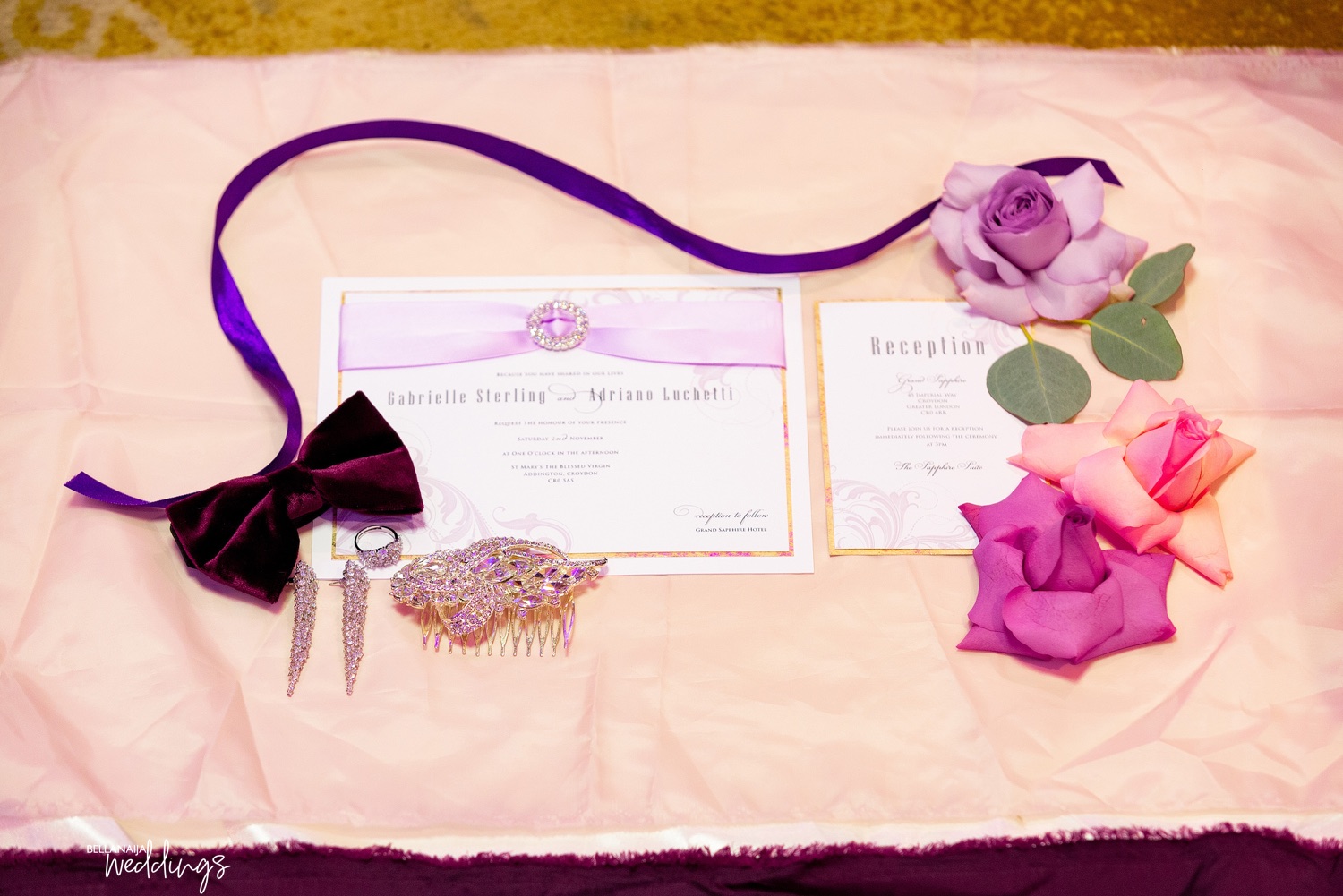 Here's how black, gold and purple can bring that luxurious feel to your wedding