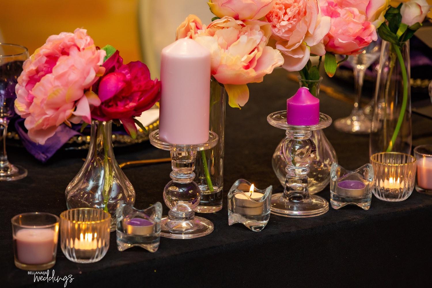 Here's how black, gold and purple can bring that luxurious feel to your wedding