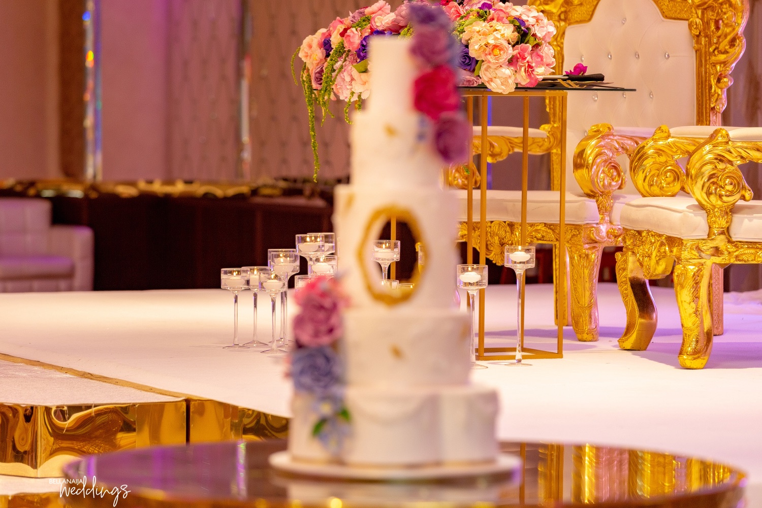 Here's how black, gold and purple can bring that luxurious feel to your wedding