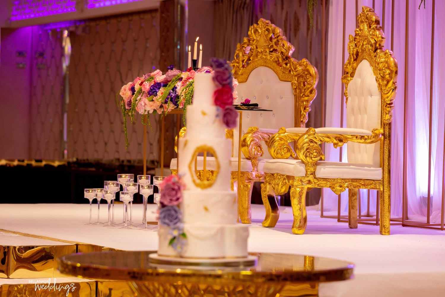 Here's how black, gold and purple can bring that luxurious feel to your wedding