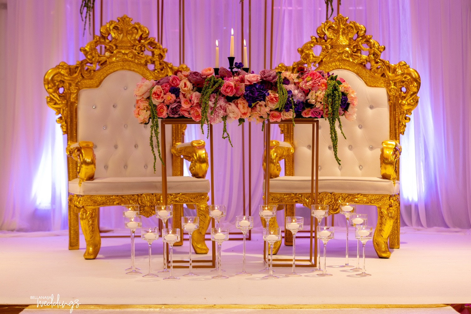 Here's how black, gold and purple can bring that luxurious feel to your wedding