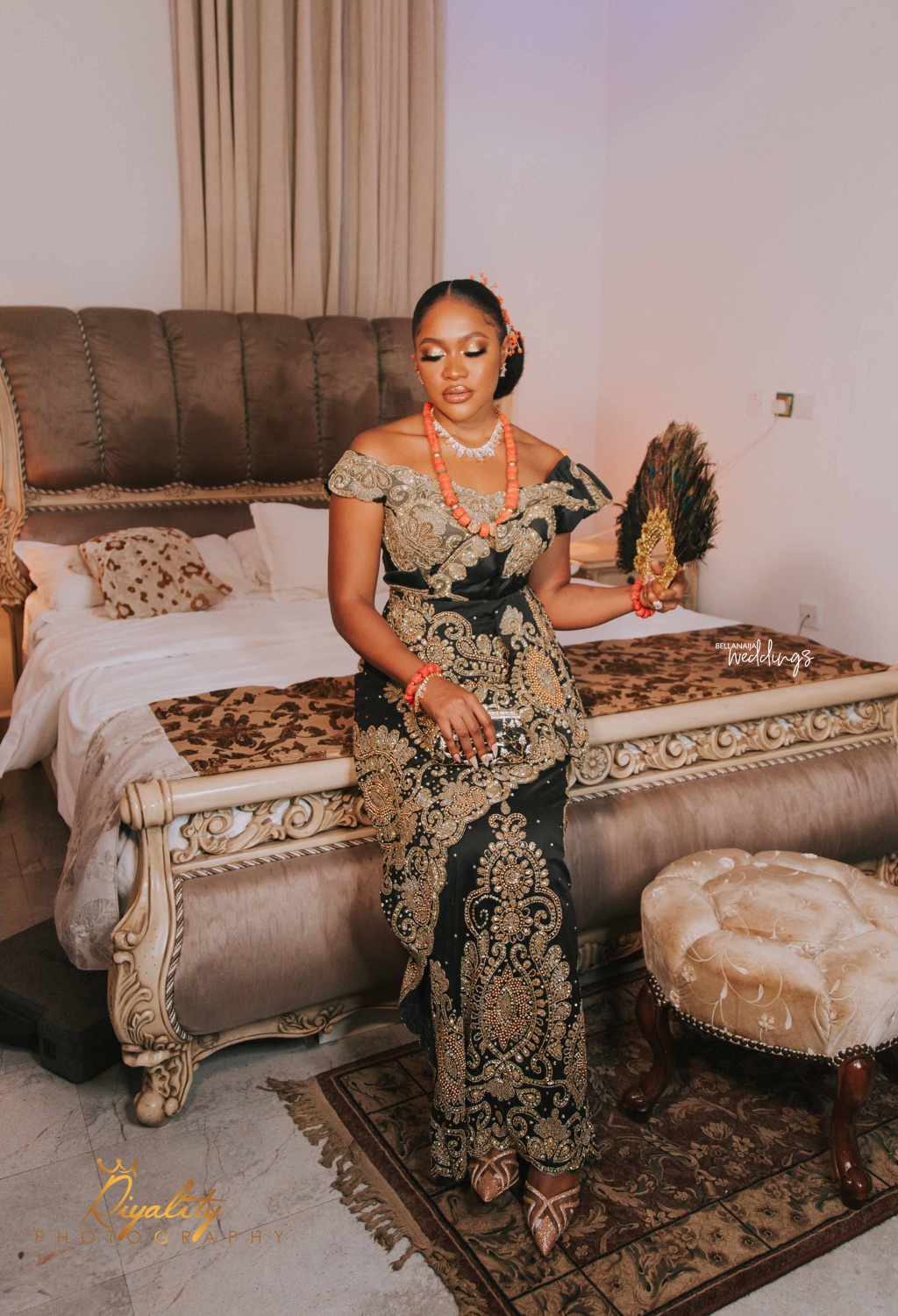 Gold traditional wedding attire deals