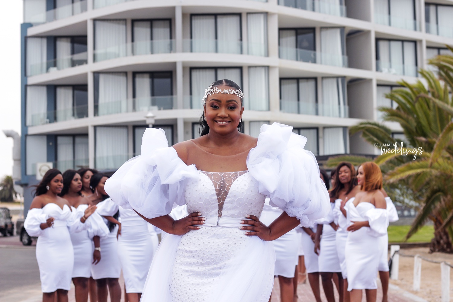 white bridal shower dress for bride