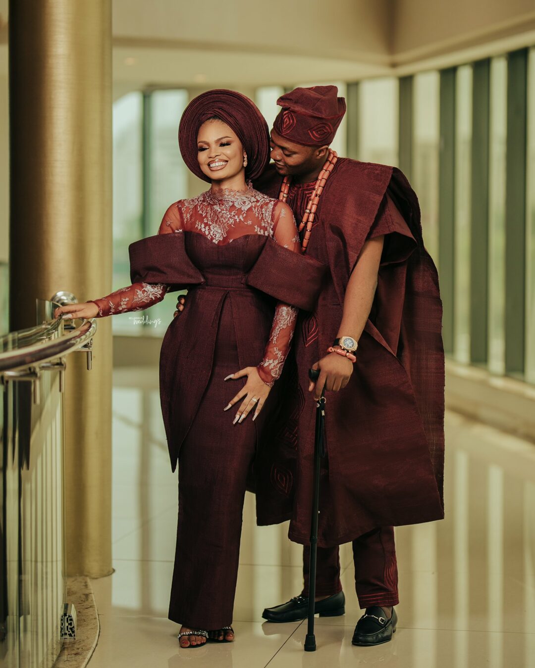 Burgundy traditional wedding attire on sale
